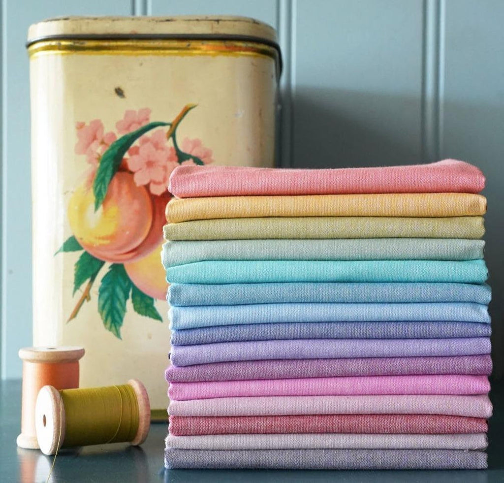 Tilda Fabric - Tilda Chambray - Sand - Chambray - 100% High Quality Quilting Cotton by the Yard