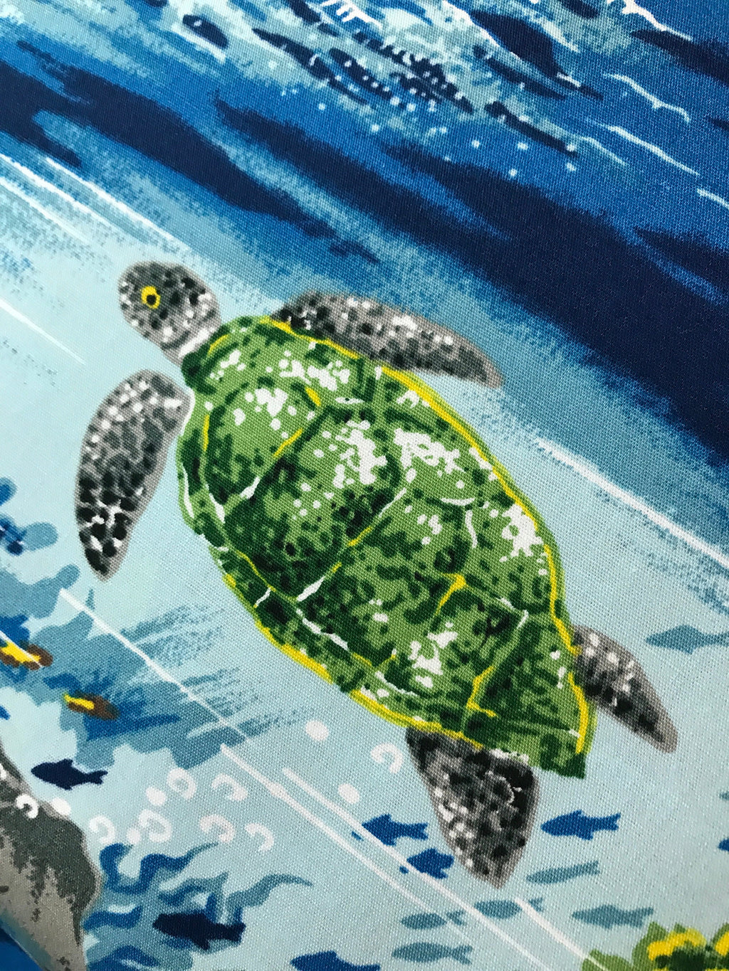 Beach Fabric Paradise Reef in Blue - Hoffman Fabrics - Fish Turtle  Ocean - 100% Quality Cotton Rare by 1/4 Yd and Yardage