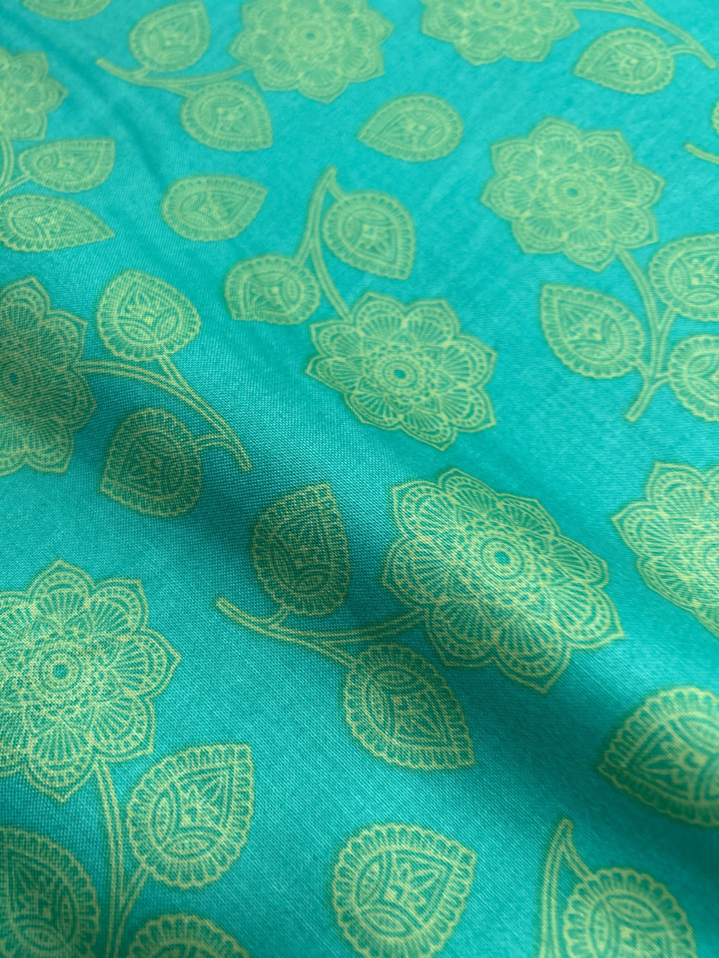 Tula Pink Fabric - Eden Collection HENNA PWTP074 in Aqua - FreeSpirit - 100% Cotton Yardage