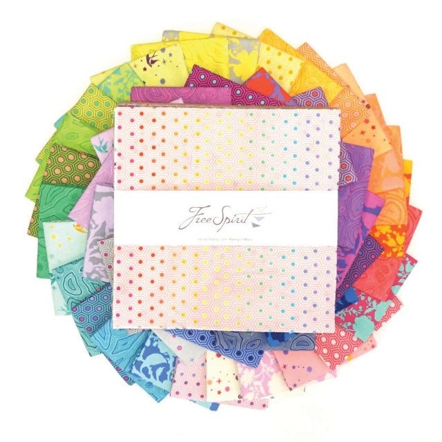 Tula Pink Fabric - Hexy in Sunshine - True Colors Collection -100% Cotton Yardage