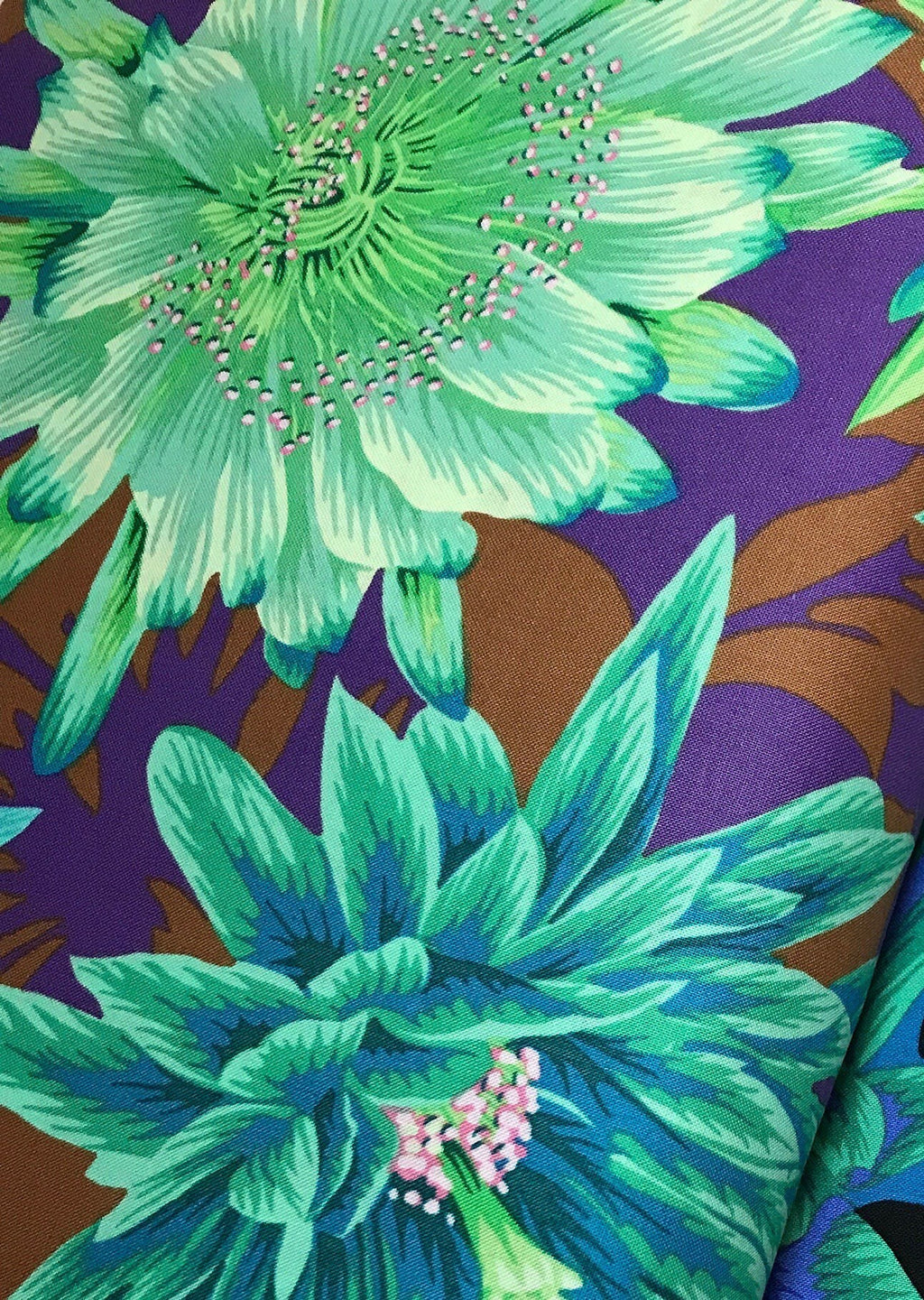 Kaffe Fassett Fabric- Cactus Flower PWPJ096.EMERALD Spring Collective 2021 by FreeSpirit - 100%  Quality Cotton - by 1/2 Yard