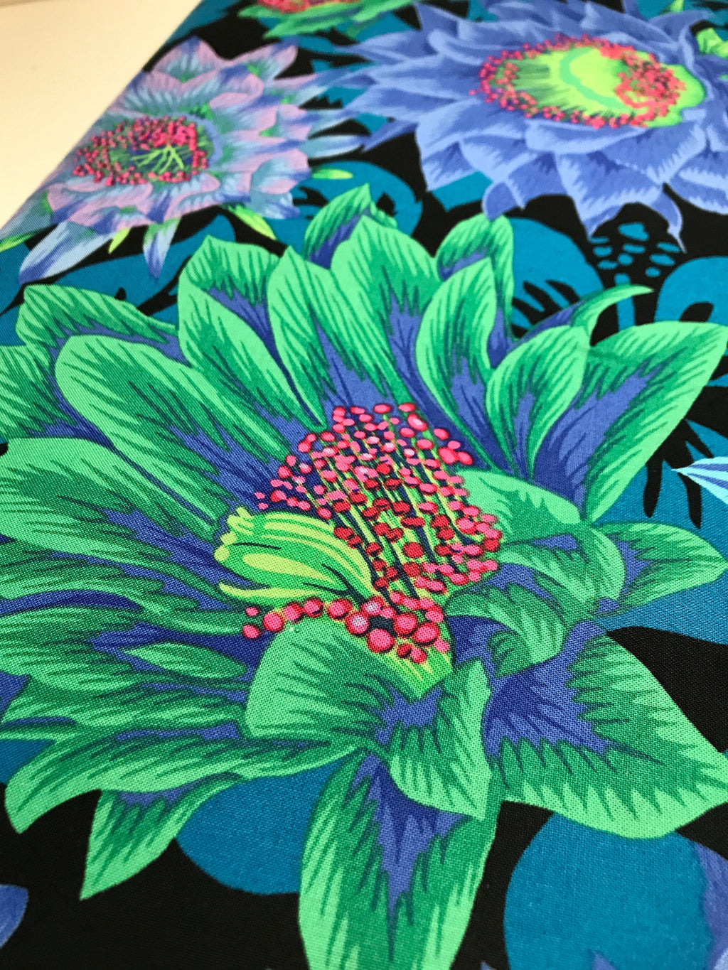 Kaffe Fassett Fabric- Cactus Flower PWPJ096.COOL Spring Collective 2021 by FreeSpirit - 100%  Quality Cotton - by Yd and YARDAGE