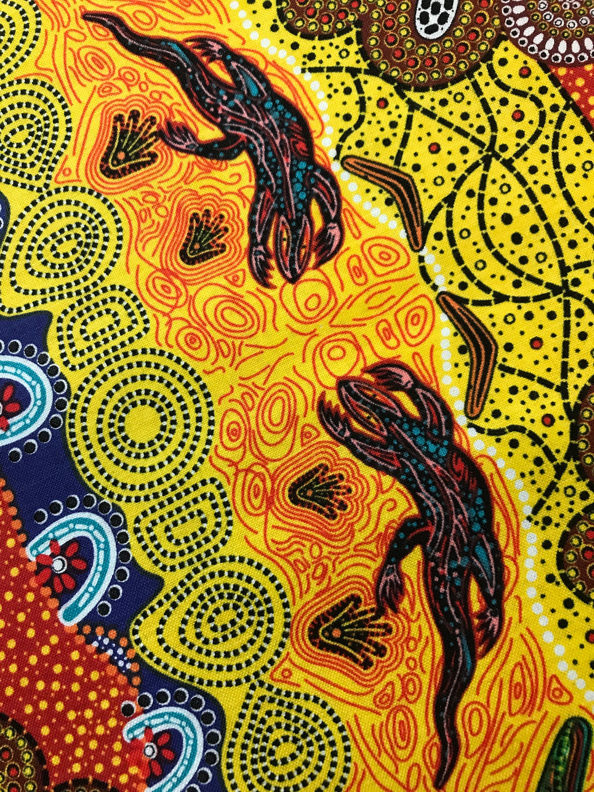 Australian Fabric - Home Country Gold - Tamara Murray May - 100% Cotton M&S Textiles by 1/2 YD and Yardage