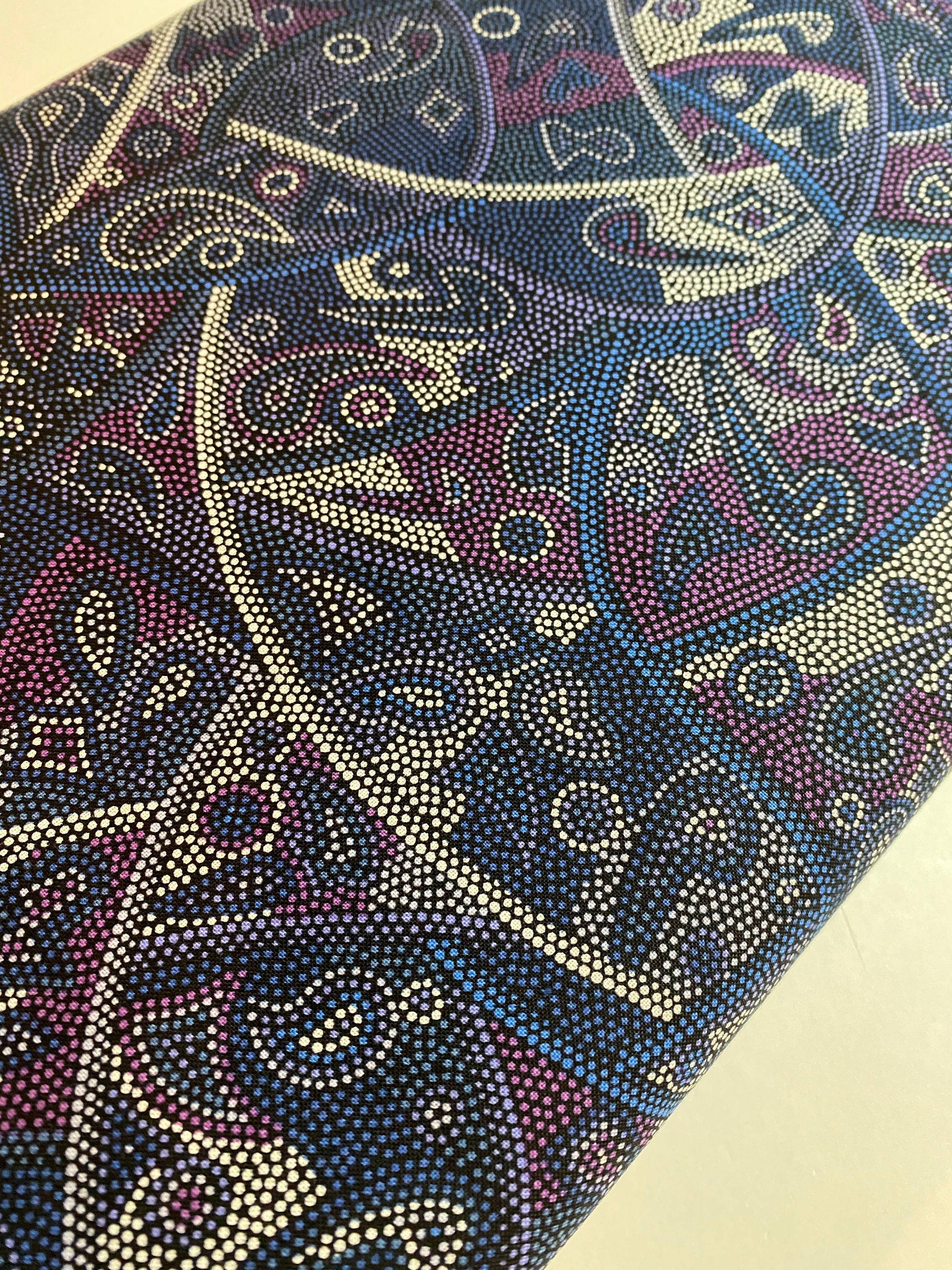 Australian Fabric - Looking Around in Purple by Greg Matthews - Aboriginal  - 100% Quality Cotton by M&S Textiles by Yard and Yardage