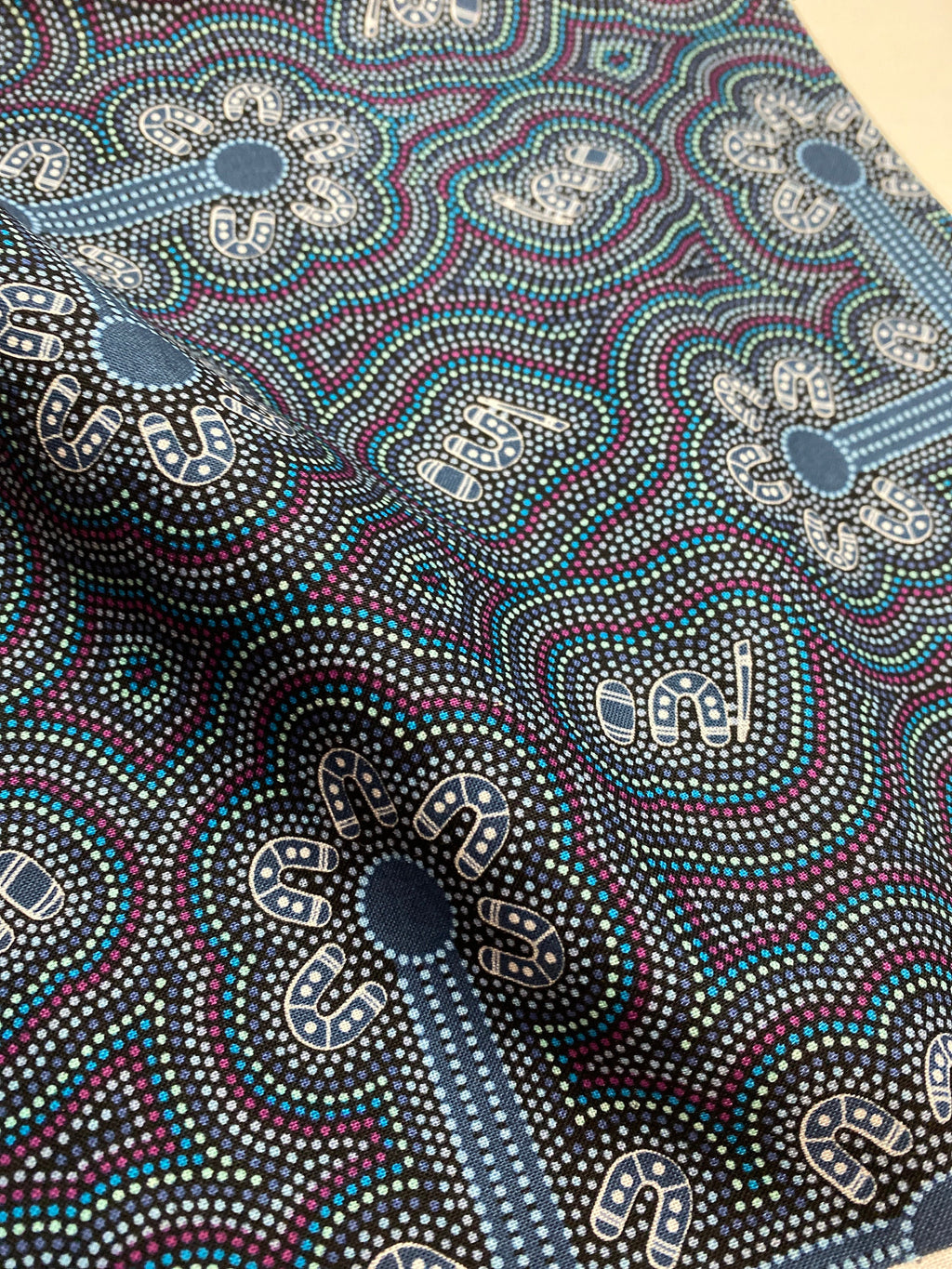 Australian Fabric - Ladies Dancing At Ceremony in Purple by Margaret Wallace - Aboriginal 100% Cotton by M&S Textiles By Yard and Yardage