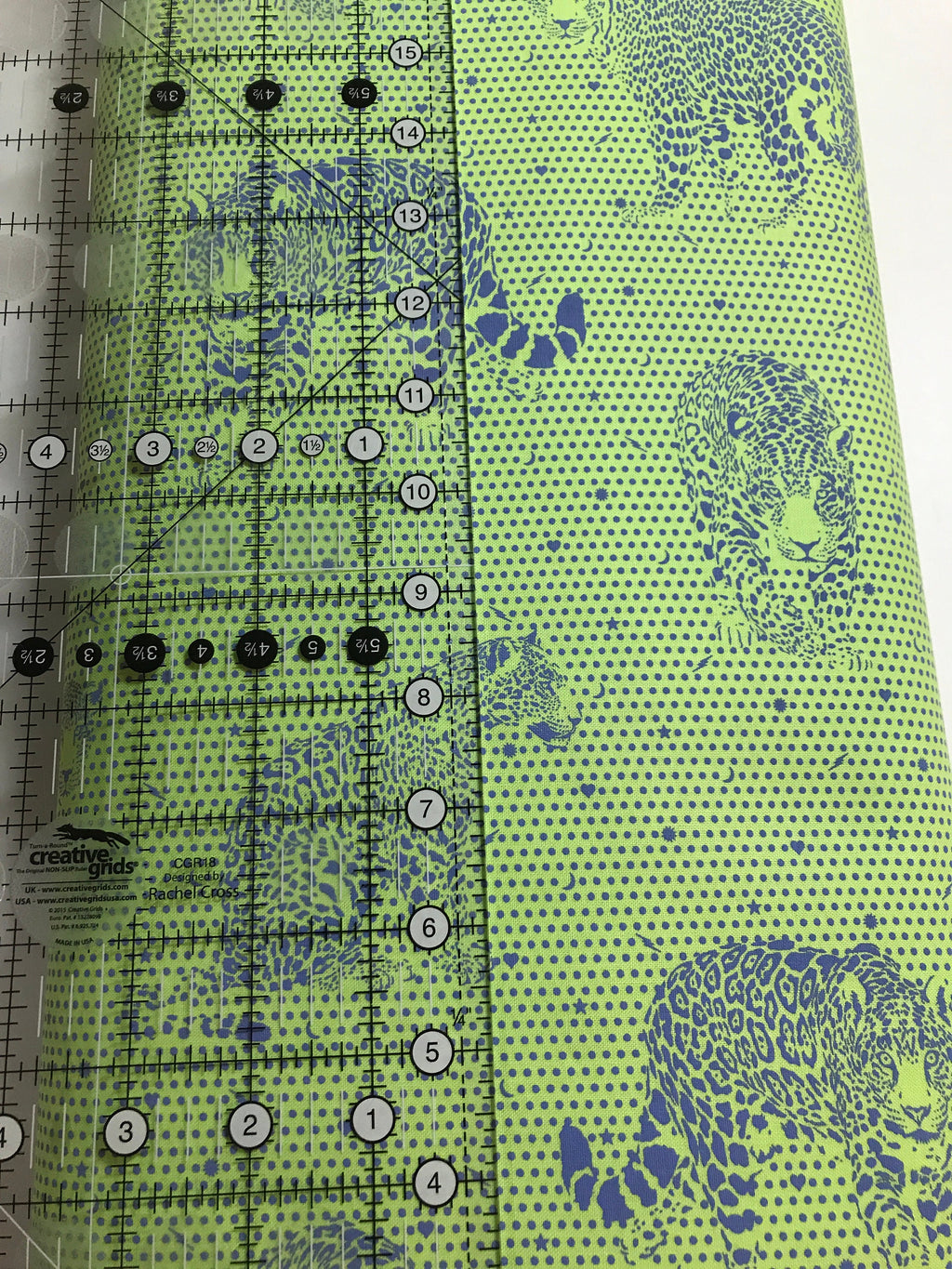 Tula Pink Fabric DAYDREAMER PWTP174 Lil Jaguars in Kiwi - FreeSpirit - 100% Premium Quality Cotton by 1/2 Yard and Yardage
