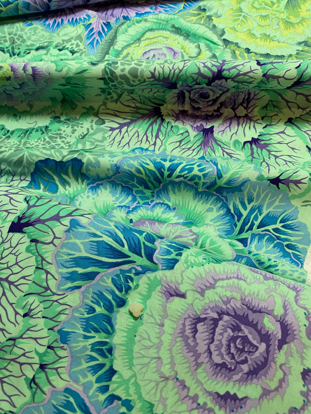 Kaffe Fassett Fabric - PWP J051  BRASSICA in GREEN - Collective is Phillip Jacobs-  - 100% Quality Cotton - Fat 1/4, 1/2 Yard, Yard and Yardage