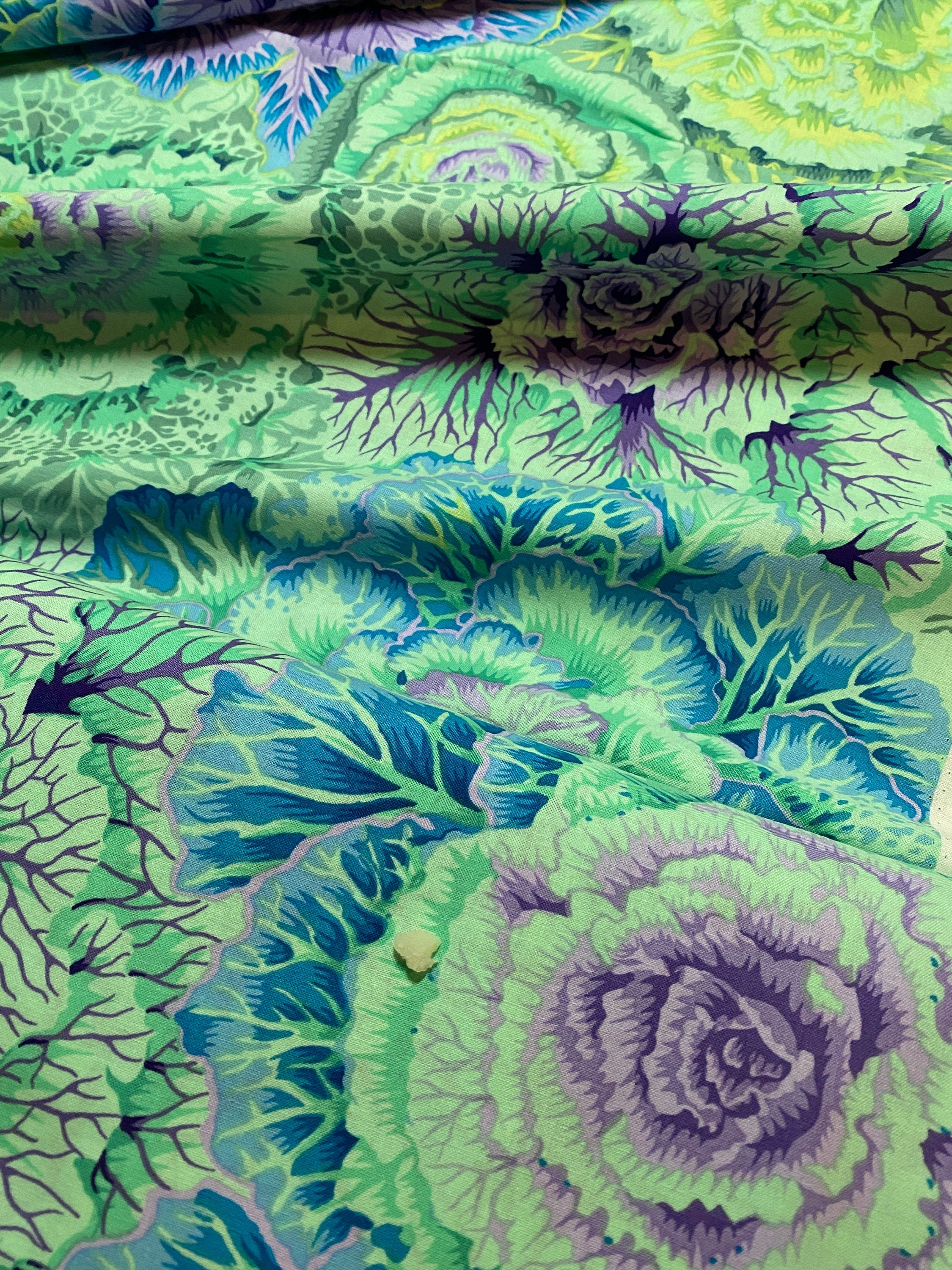 Kaffe Fassett Fabric - PWP J051  BRASSICA in GREEN - Collective is Phillip Jacobs-  - 100% Quality Cotton - Fat 1/4, 1/2 Yard, Yard and Yardage