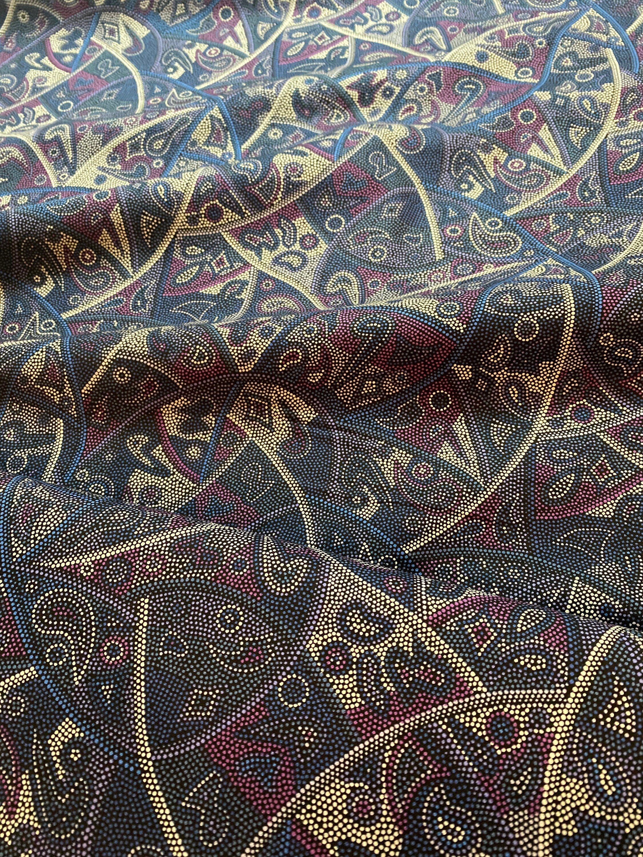 Australian Fabric - Looking Around in Purple by Greg Matthews - Aboriginal  - 100% Quality Cotton by M&S Textiles by Yard and Yardage