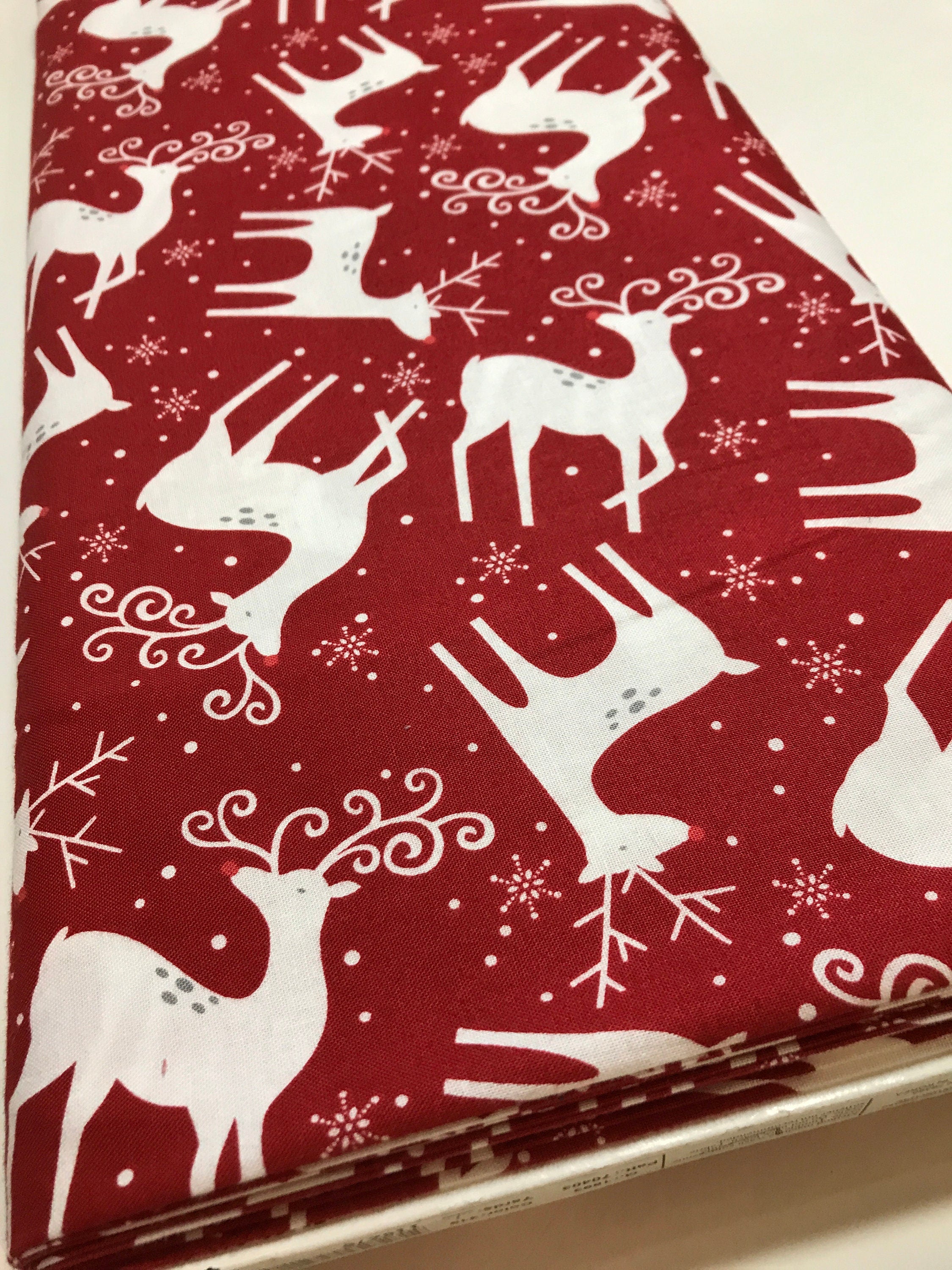 Christmas Holiday Fabric - Reindeer In Color 319 - by the Yd and Yardage