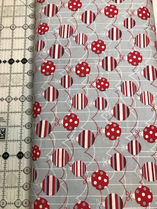 Christmas Holiday Fabric Ornaments In Color 913 - by the 1/4 Yd and Yardage