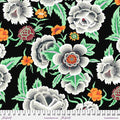 Kaffe Fassett Fabric  - Embroidered Shawl in Black PWGP185 - 100% High Quality Cotton - By the Yard