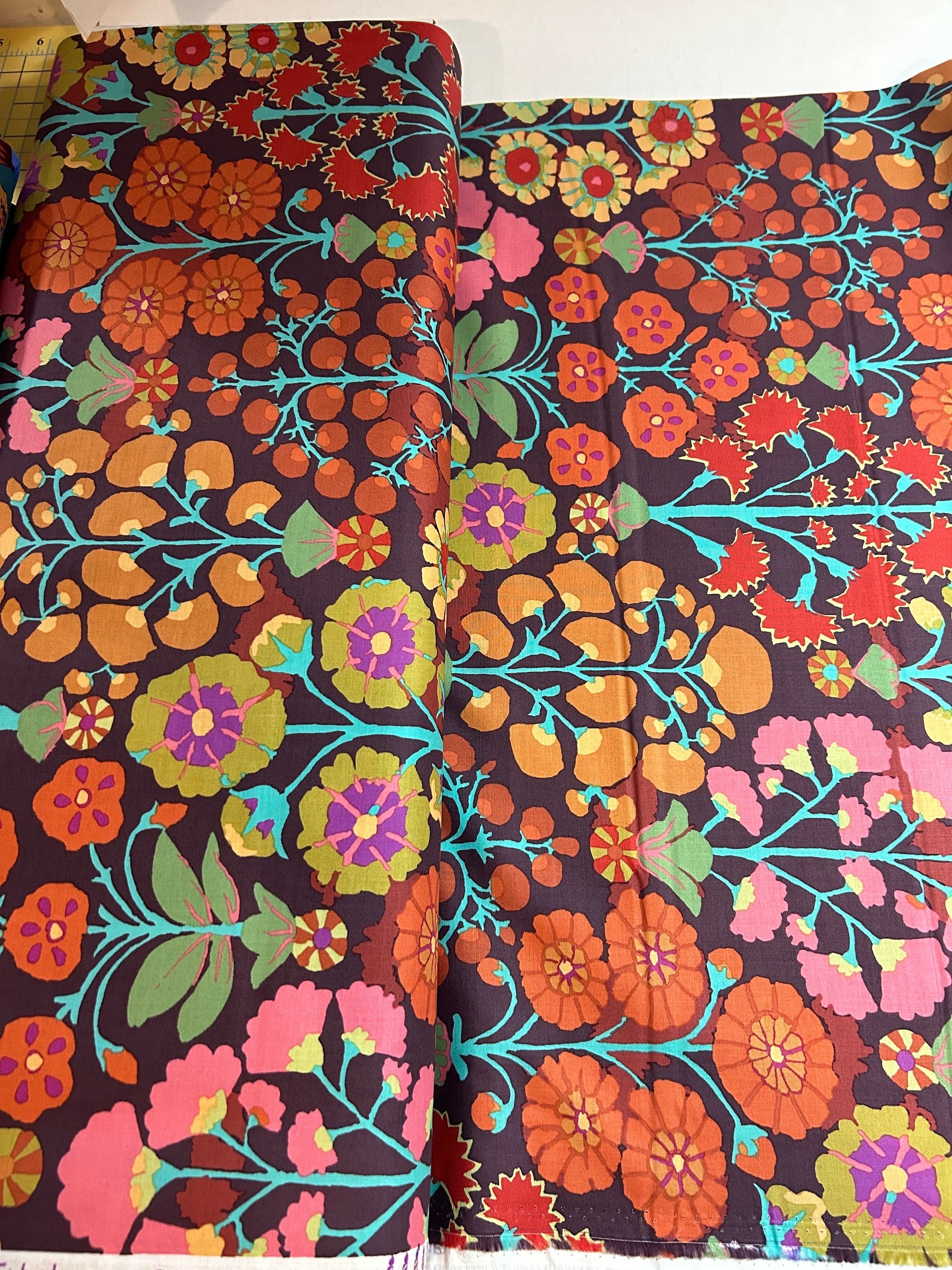 Kaffe Fassett Collective Fabric - Sprays in Brown - PWGP107.BROWN - 100% Quality Cotton BY Yard and Yardage