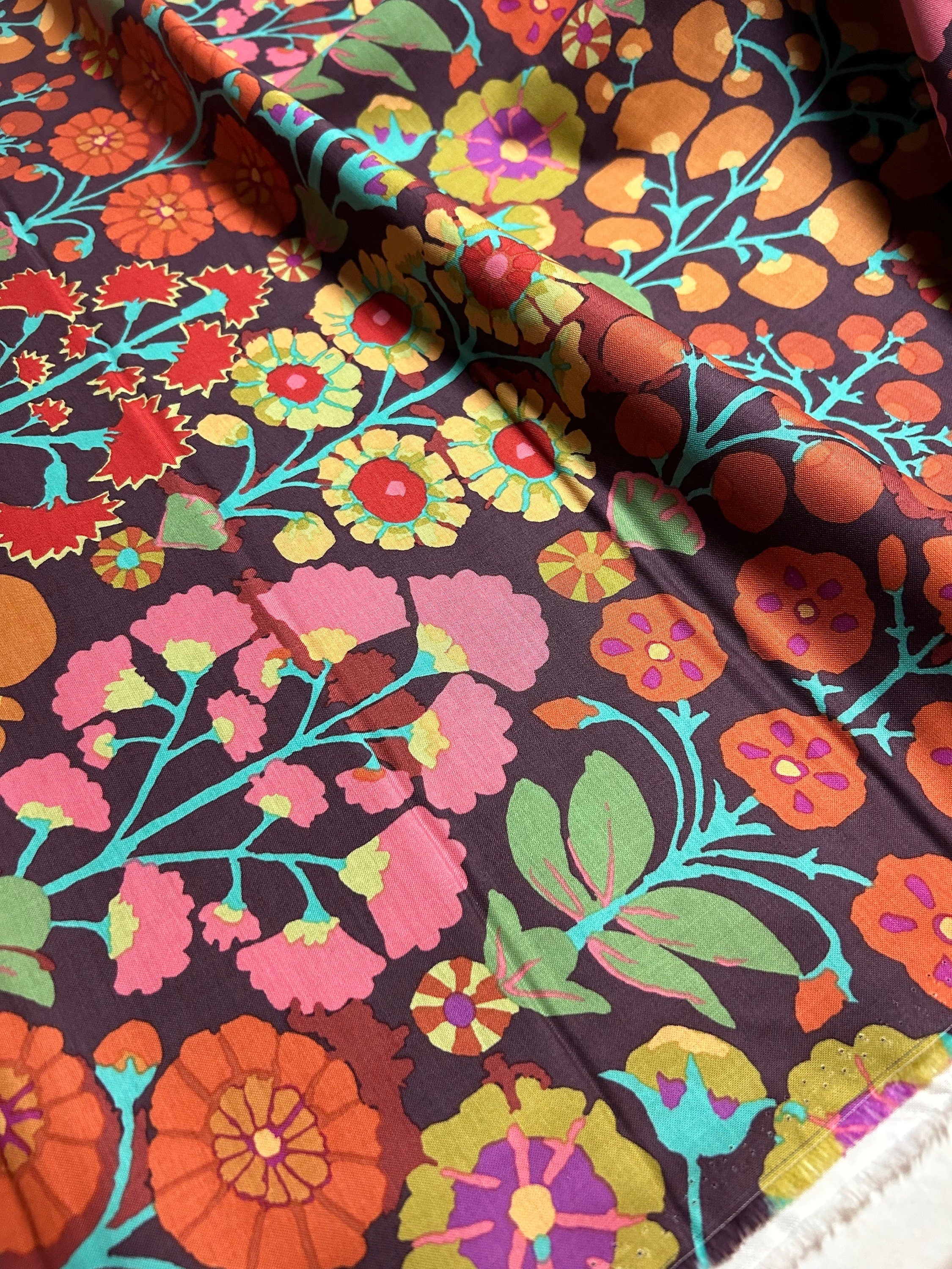 Kaffe Fassett Collective Fabric - Sprays in Brown - PWGP107.BROWN - 100% Quality Cotton BY Yard and Yardage
