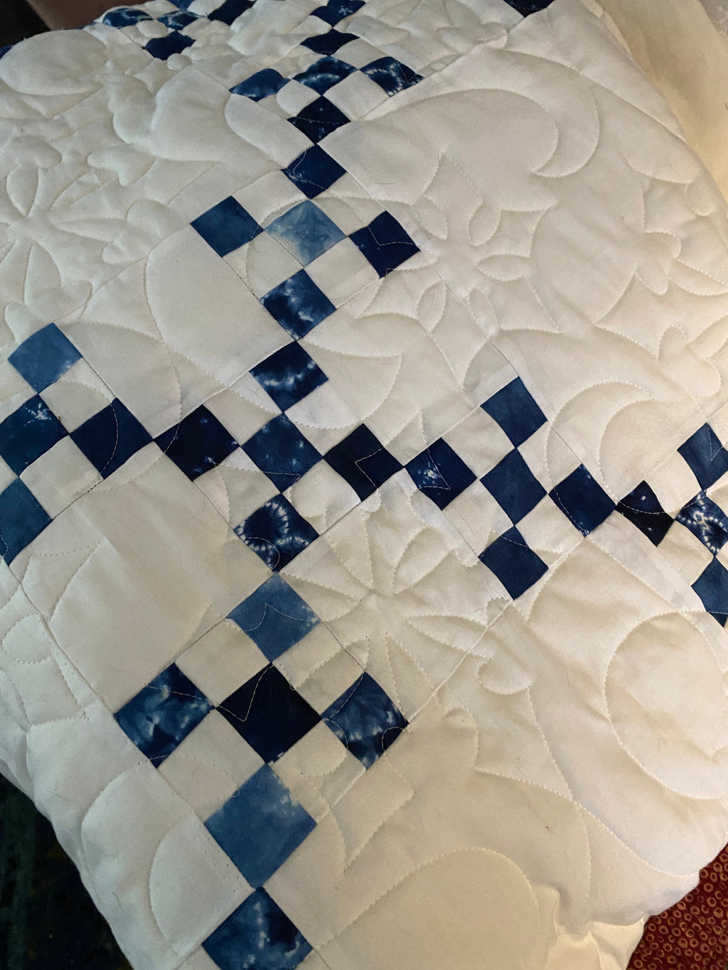 New! Shibori Irish Chain Heirloom Quilt  - Classic Quilt FINISHED -Fabric by Debbie Maddy Moda Fabrics - 87”x78” Quilt