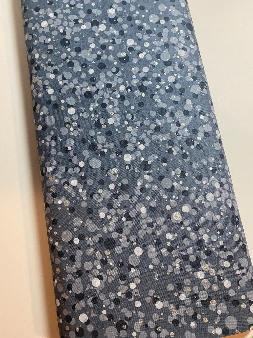 Winter Holiday Fabric -Circles Dots Storm/Silver  - 100% Quality Cotton by the Yard and Yardage Christmas