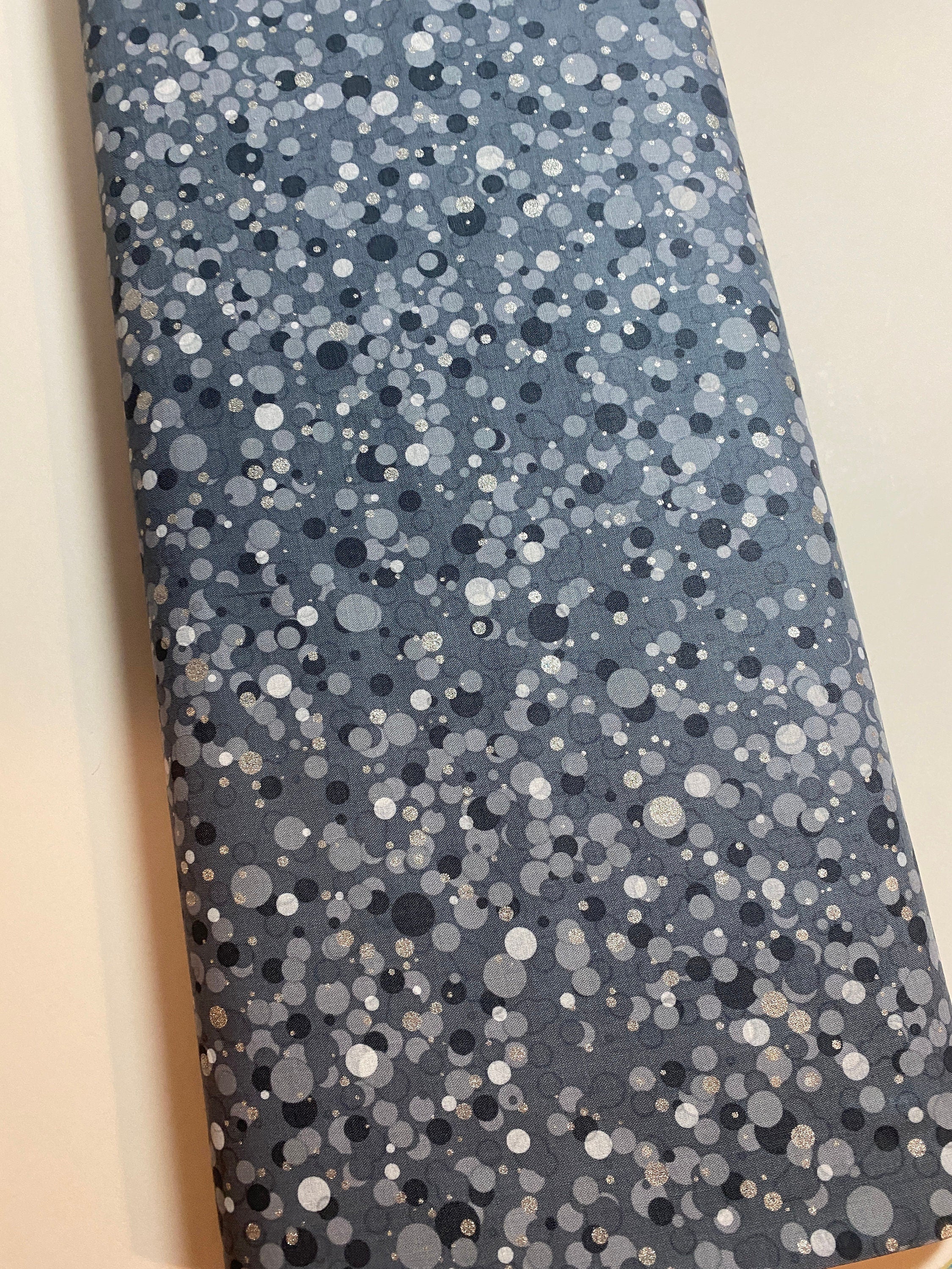 Winter Holiday Fabric -Circles Dots Storm/Silver  - 100% Quality Cotton by the Yard and Yardage Christmas