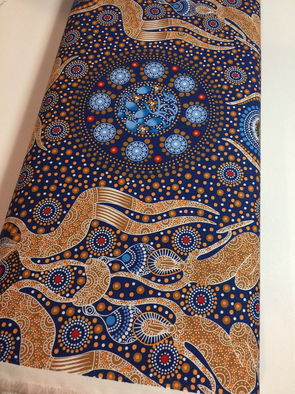 Australian Fabric - Ladies Collecting Wild Fruit in Blue by JOCELYN BIRD - 100% Quality Cotton M&S Textiles by 1/2 Yd and Yardage