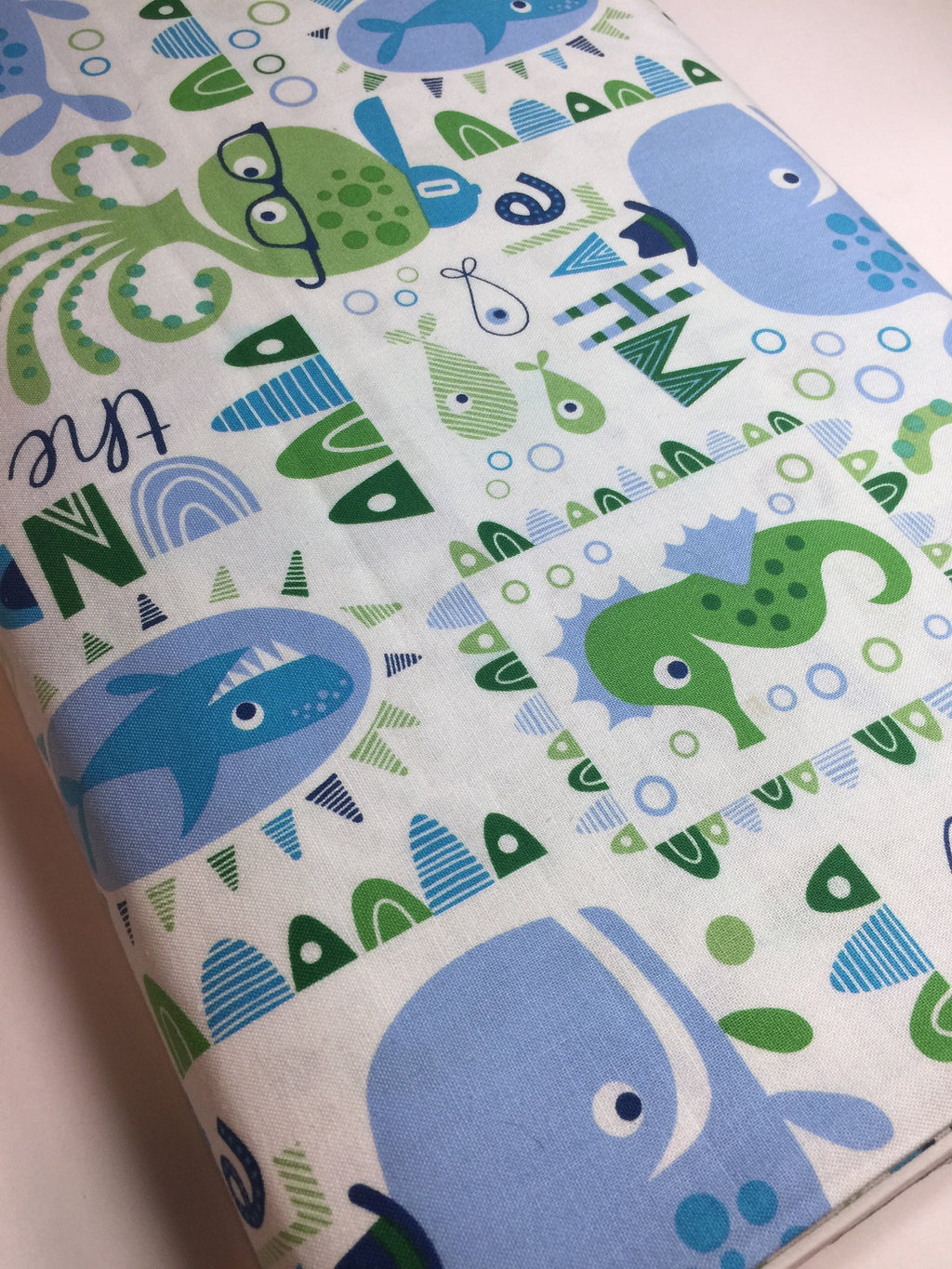 Whale Fabric - Whale Shark Beach for Kids Deborah Edwards - Northcott Pattern 21271  - 100% Quality Cotton by 1/2 Yd and Yardage