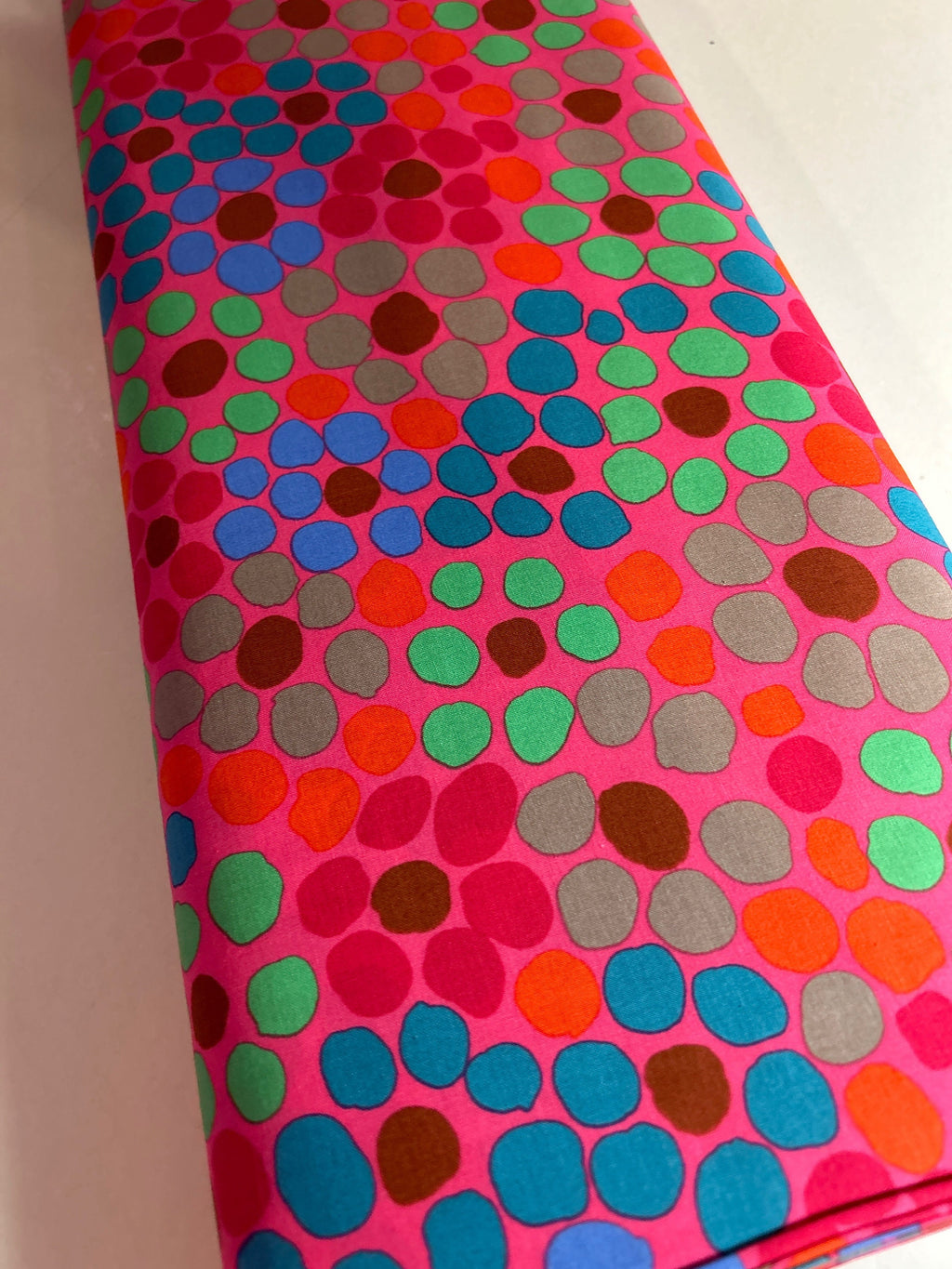 Kaffe Fassett Fabric-Flower Dot in Pink PWBM077.PINK Collective February 2022 by FreeSpirit - 100%  Quality Cotton by Yard and Yardage