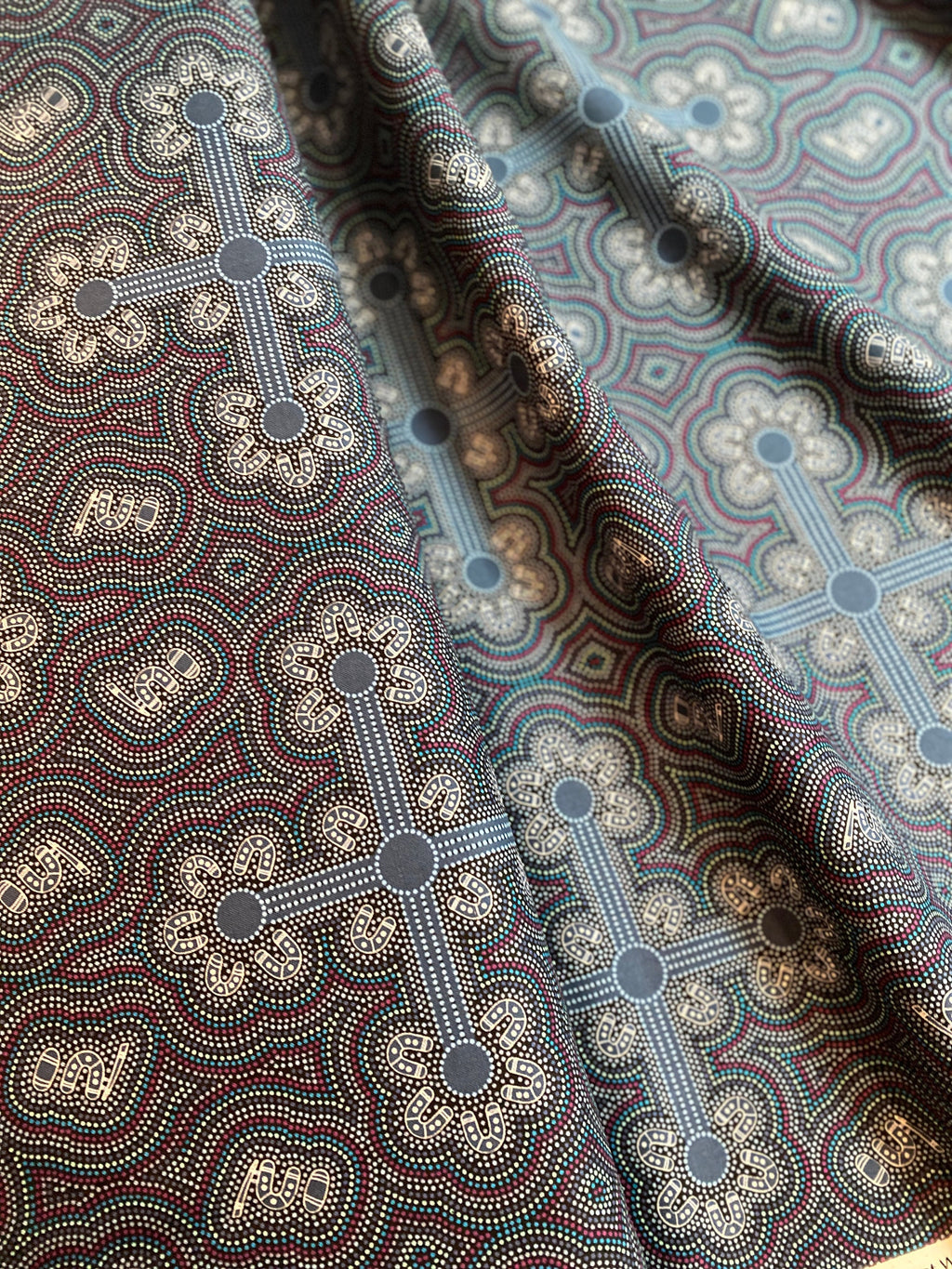 Australian Fabric - Ladies Dancing At Ceremony in Purple by Margaret Wallace - Aboriginal 100% Cotton by M&S Textiles By Yard and Yardage