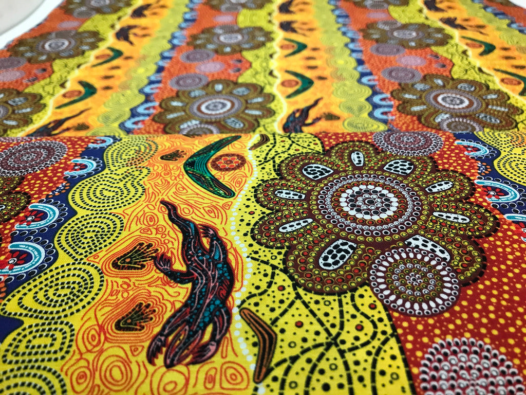 Australian Fabric - Home Country Gold - Tamara Murray May - 100% Cotton M&S Textiles by 1/2 YD and Yardage