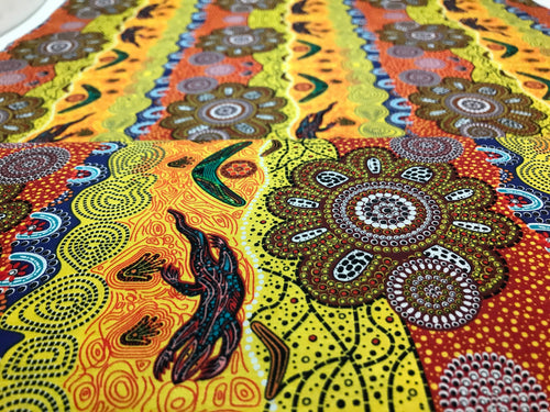 Australian Fabric - Home Country Gold - Tamara Murray May - 100% Cotton M&S Textiles by 1/2 YD and Yardage