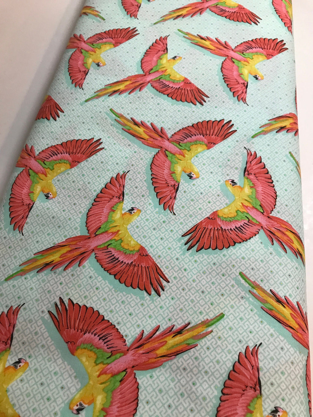 Tula Pink Fabric DAYDREAMER PWTP170 Macaw Ya Later in Mango Tula Pink Fabric - FreeSpirit - 100% Quality Cotton by 1/2 Yd and Yardage
