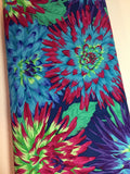 Kaffe Fassett Fabric Phillip Jacobs - Cactus Dahlia - PWPJ054.BLUEX Floral -100% Quality Cotton by the YARD