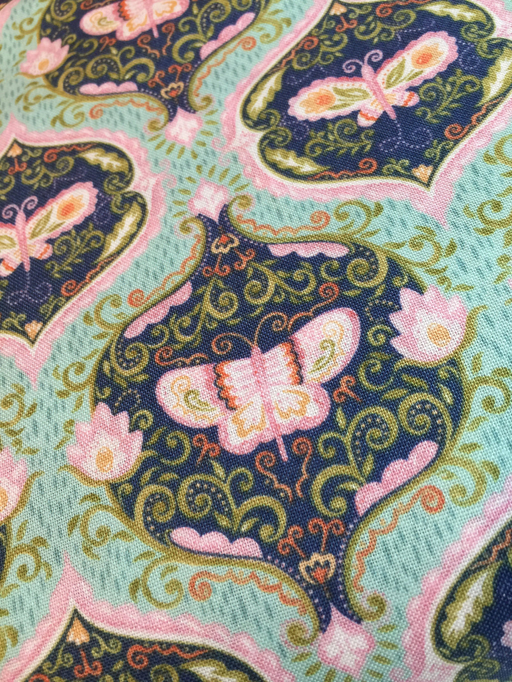 Moth Cameo Fabric Wings in Aqua - A Meadows Tale by Ana Davis-Blend Fabrics Moth Butterfly 113.114.03.2 Cameo F1004-100% Quality Cotton