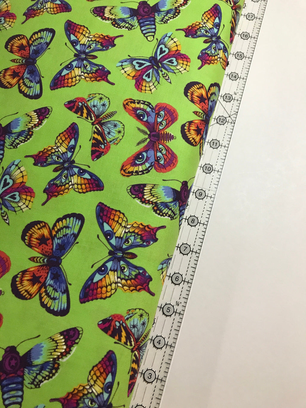 Tula Pink Fabric DAYDREAMER PWTP172 Butterfly Kisses in Avocado Tula Pink Fabric - FreeSpirit - 100% Quality Cotton by 1/2 Yard and Yardage