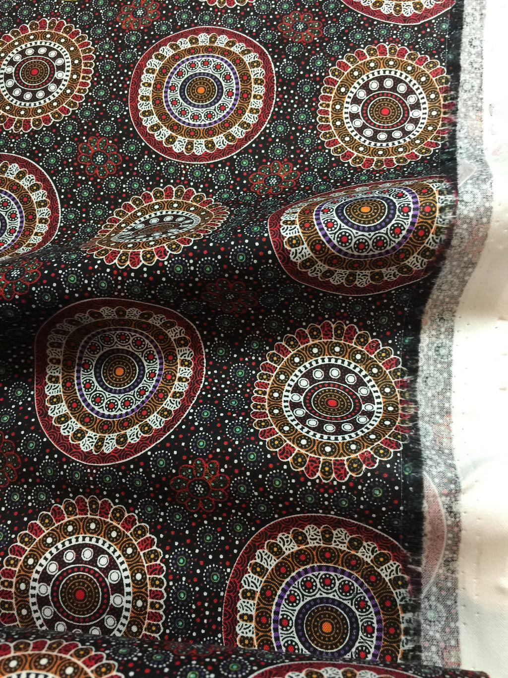 Australian Fabric - Alura Seed Dreaming in Red by M & S Textiles - Aboriginal- 100% Quality Cotton - by the Yd and Yardage