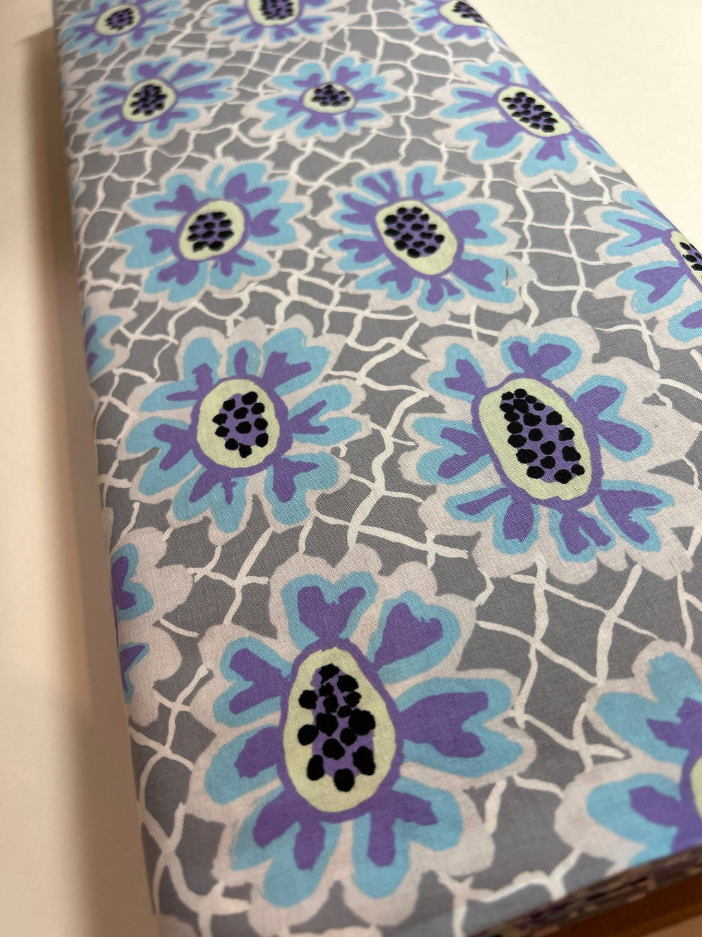Kaffe Fassett Fabric- Flower Net in Grey - Fall Collective 2021 by FreeSpirit - 100%  Quality Cotton - by the FQ, 1/2 Yd and YARDAGE