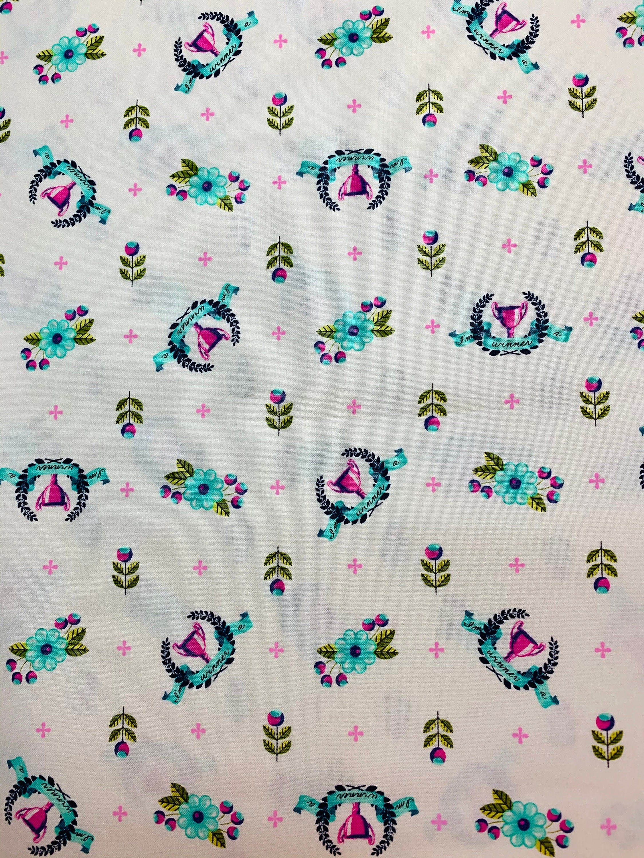 Tula Pink Fabric Slow and Steady - Winners Circle in Blue Raspberry - PWTP 089  -100% Quality Cotton by Yard up to Yardage - Rare and OOP