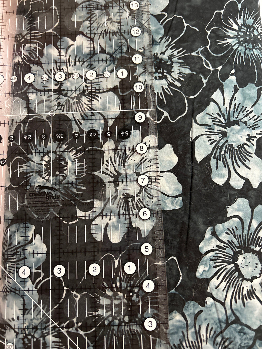 Batik Fabric - Hoffman Fabrics Color 537 Blacklight Floral - 100% Quality Cotton by 1/4 Yd and YARDAGE