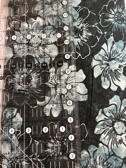 Batik Fabric - Hoffman Fabrics Color 537 Blacklight Floral - 100% Quality Cotton by 1/4 Yd and YARDAGE