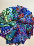 Kaffe Fassett Collective Classics- 2020 Cool Colorway - 18"x 22" Bundle Fat Quarter YDS - 21 Pieces Cotton - Factory Cut