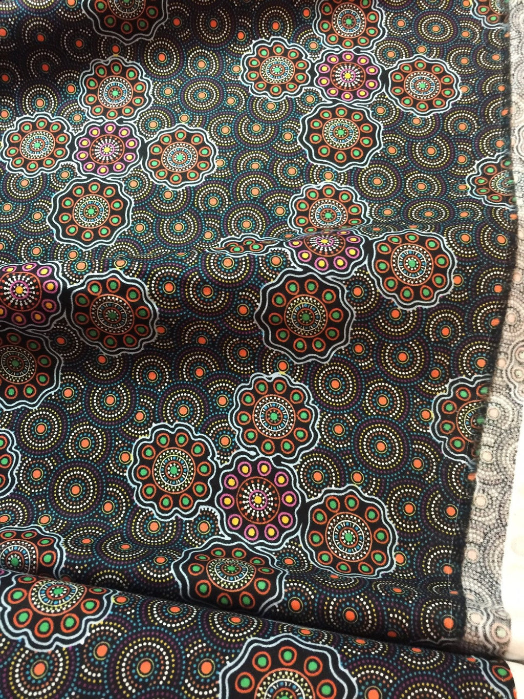 Australian Fabric - Ladies Collecting Wild Fruit in Blue by JOCELYN BIRD - 100% Quality Cotton M&S Textiles by 1/2 Yd and Yardage