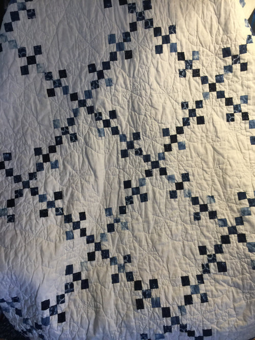 New! Shibori Irish Chain Heirloom Quilt  - Classic Quilt FINISHED -Fabric by Debbie Maddy Moda Fabrics - 87”x78” Quilt