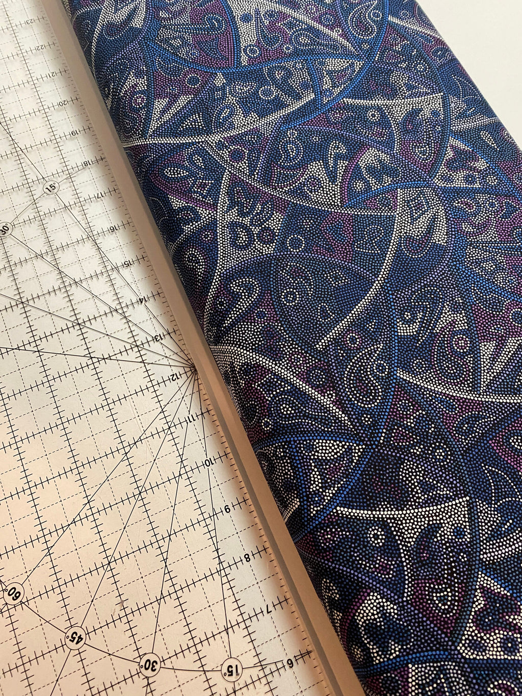 Australian Fabric - Looking Around in Purple by Greg Matthews - Aboriginal  - 100% Quality Cotton by M&S Textiles by Yard and Yardage