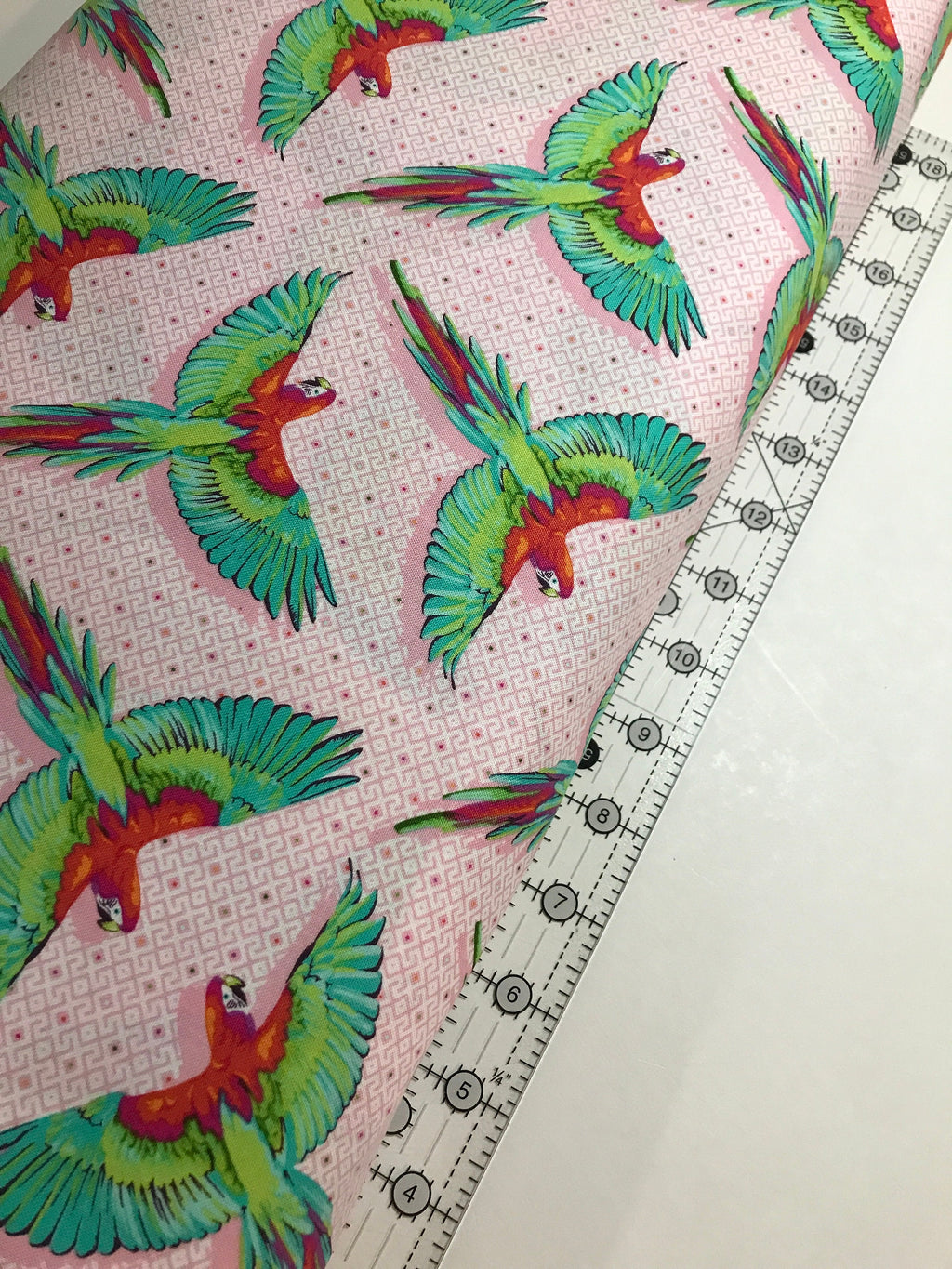 Tula Pink Fabric DAYDREAMER PWTP170 Macaw Ya Later in Dragonfruit Tula Pink Fabric - FreeSpirit - 100% Quality Cotton by 1/2 Yd and Yardage