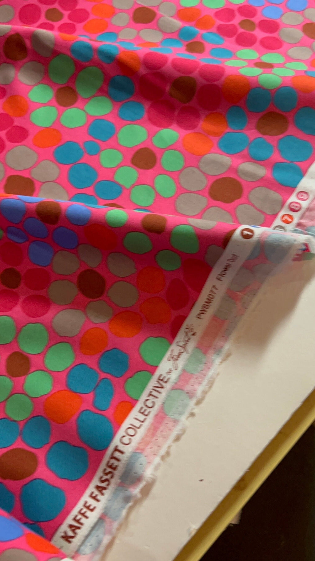 Kaffe Fassett Fabric-Flower Dot in Pink PWBM077.PINK Collective February 2022 by FreeSpirit - 100%  Quality Cotton by Yard and Yardage