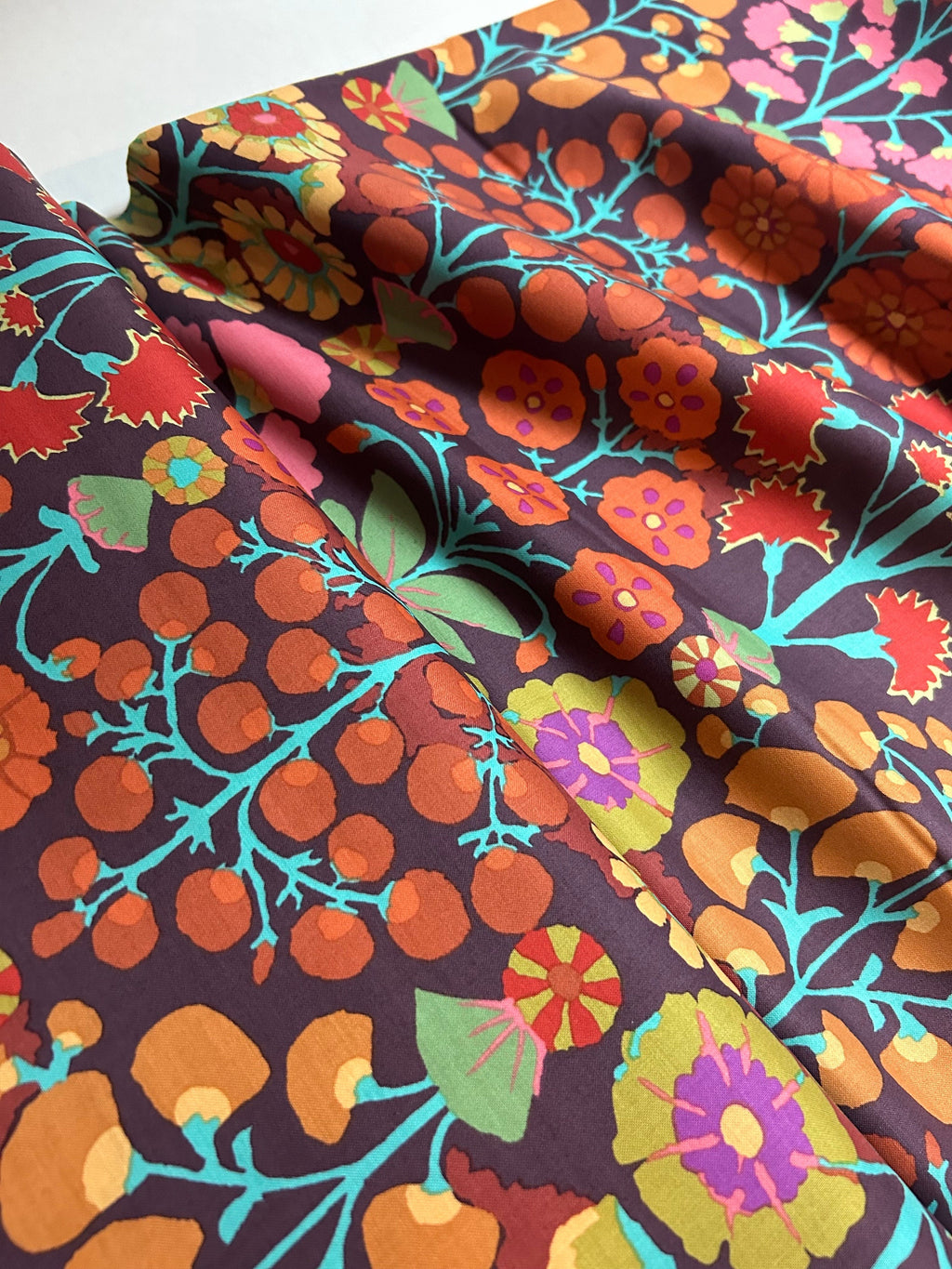 Kaffe Fassett Collective Fabric - Sprays in Brown - PWGP107.BROWN - 100% Quality Cotton BY Yard and Yardage
