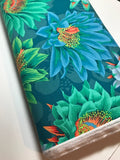 Kaffe Fassett Fabric- Cactus Flower PWPJ096.GREEN Spring Collective 2021 by FreeSpirit - 100%  Quality Cotton - by 1/2 Yd and YARDAGE