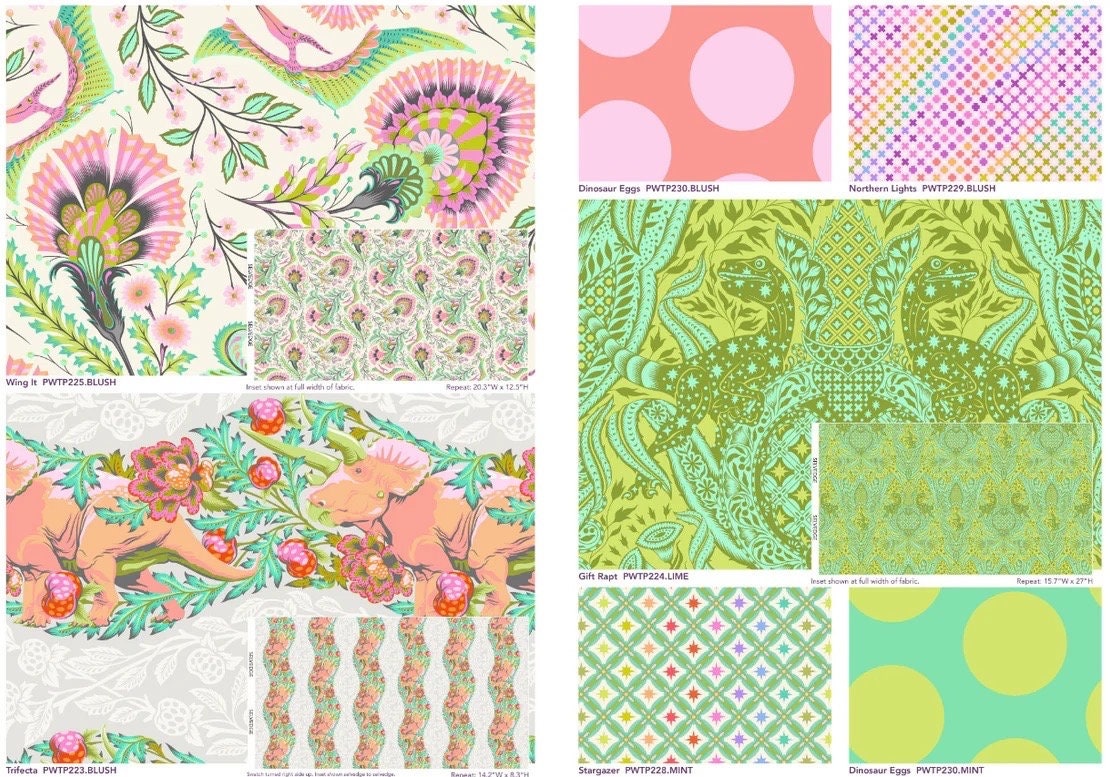TULA PINK Roar Fabric - 18”x22” Fat Quarter Complete Factory Cut by FreeSpirit Fabrics -100% Quality Cotton - 21 Piece Fat Quarter Bundle