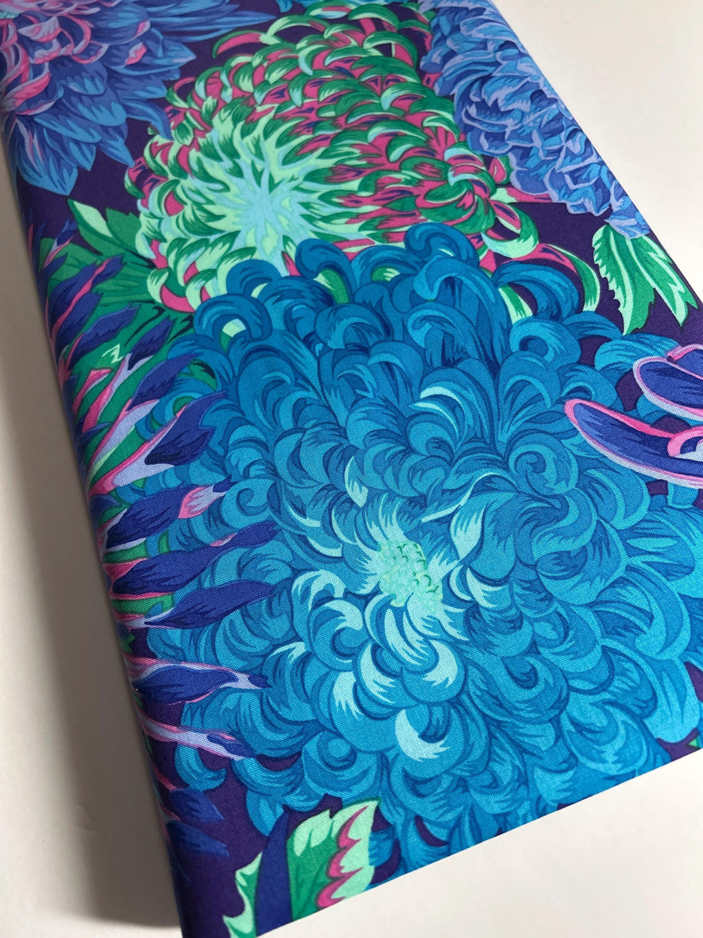Kaffe Fassett Fabric - Japanese Chrysanthemum Phillip Jacobs -  PWPJ 091 - Blue 100% Quality Cotton by Yard - Yardage