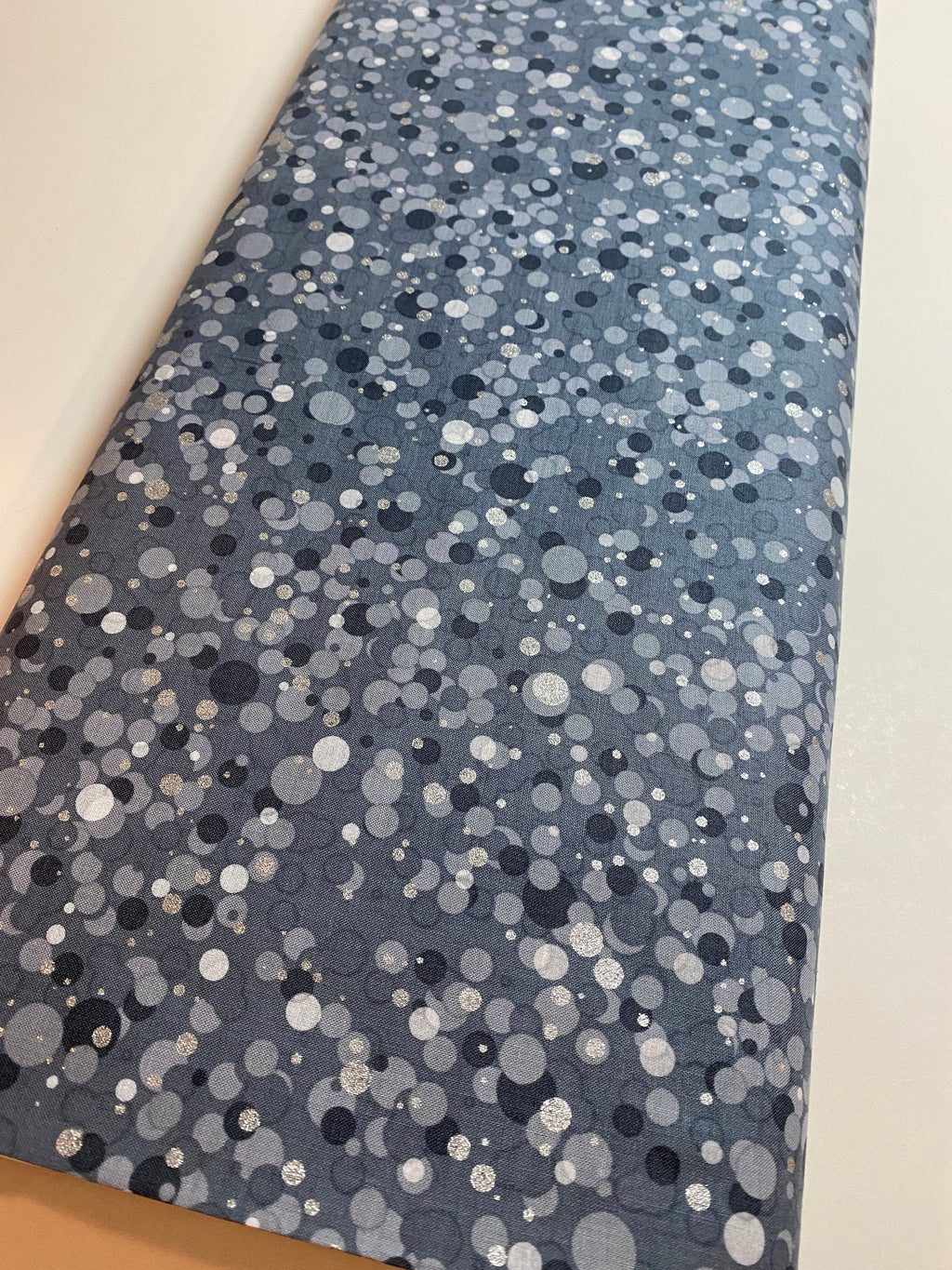 Winter Holiday Fabric -Circles Dots Storm/Silver  - 100% Quality Cotton by the Yard and Yardage Christmas