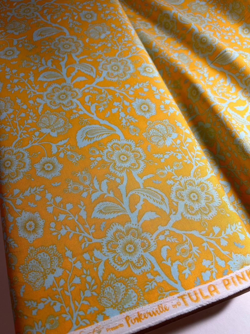 Tula Pink Fabric PINKERVILLE - Delight in Frolic Yellow PWTP132 -100% Quality Cotton by the Yard and Yardage