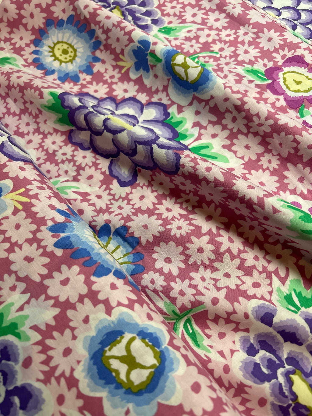 Kaffe Fassett Fabric  - Charlotte Flower in Pastel  PWGP186.PASTEL - 100% High Quality Cotton -By the 1/2 Yard and Yardage