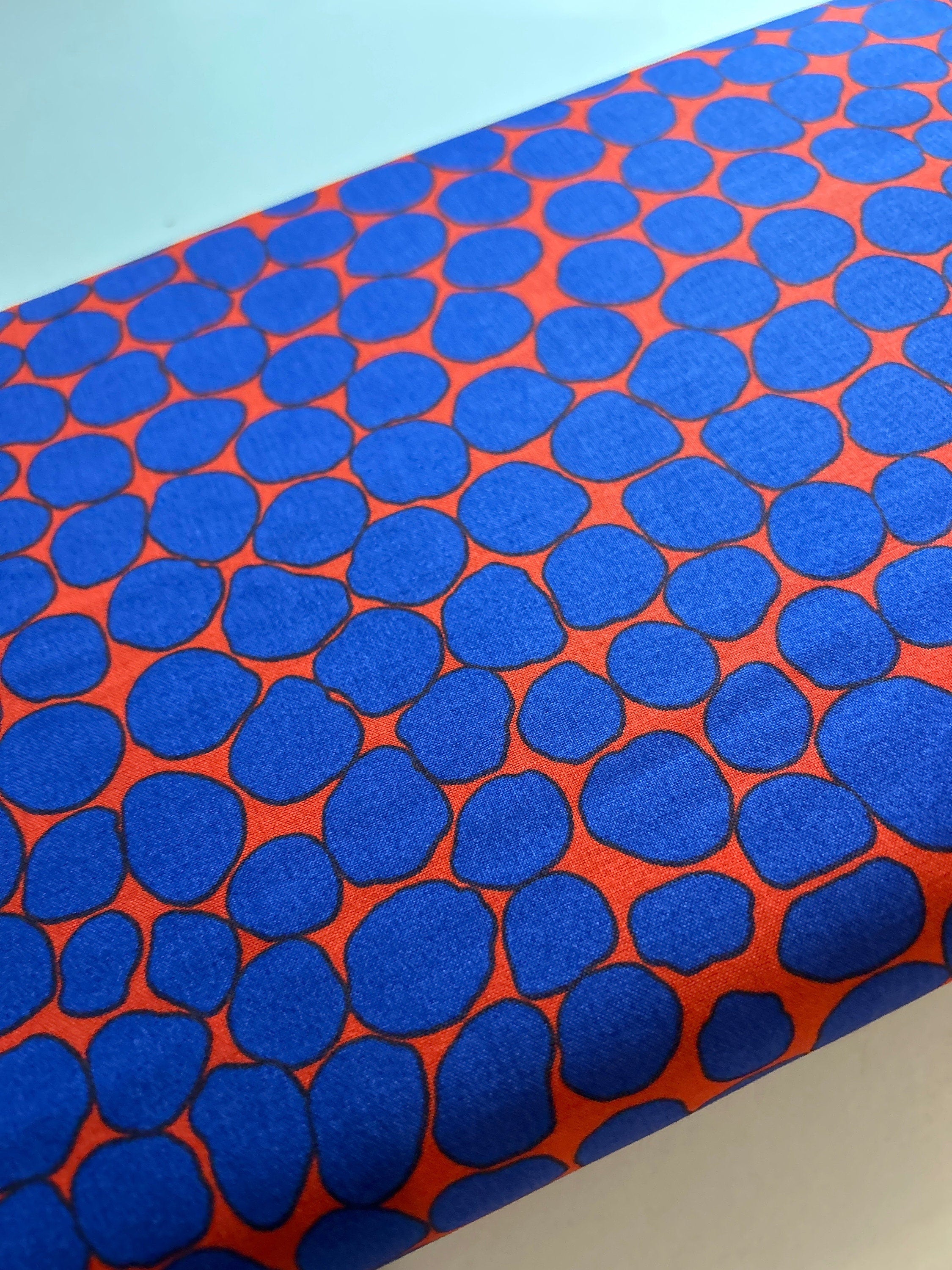Kaffe Fassett Fabric- Jumble Lupis PWBM053.LAPIS Spring Collective 2022 by FreeSpirit - 100%  Quality Cotton - by Fat 1/2 Yd and YARDAGE